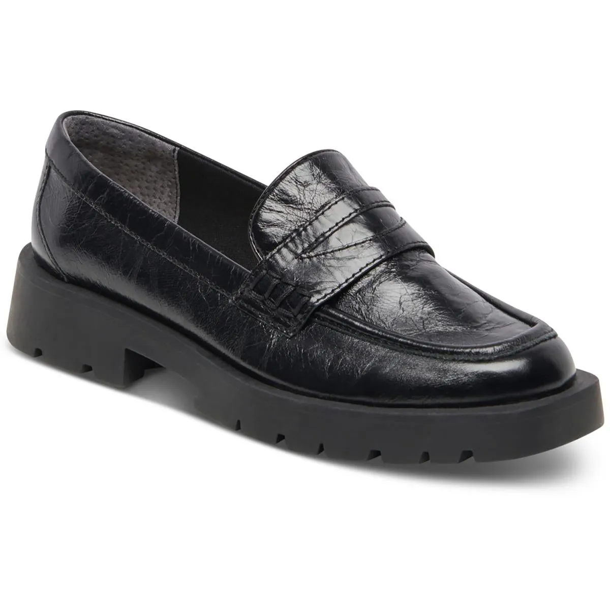 ELIAS Womens Lugged Sole Raised Square Toe Loafers