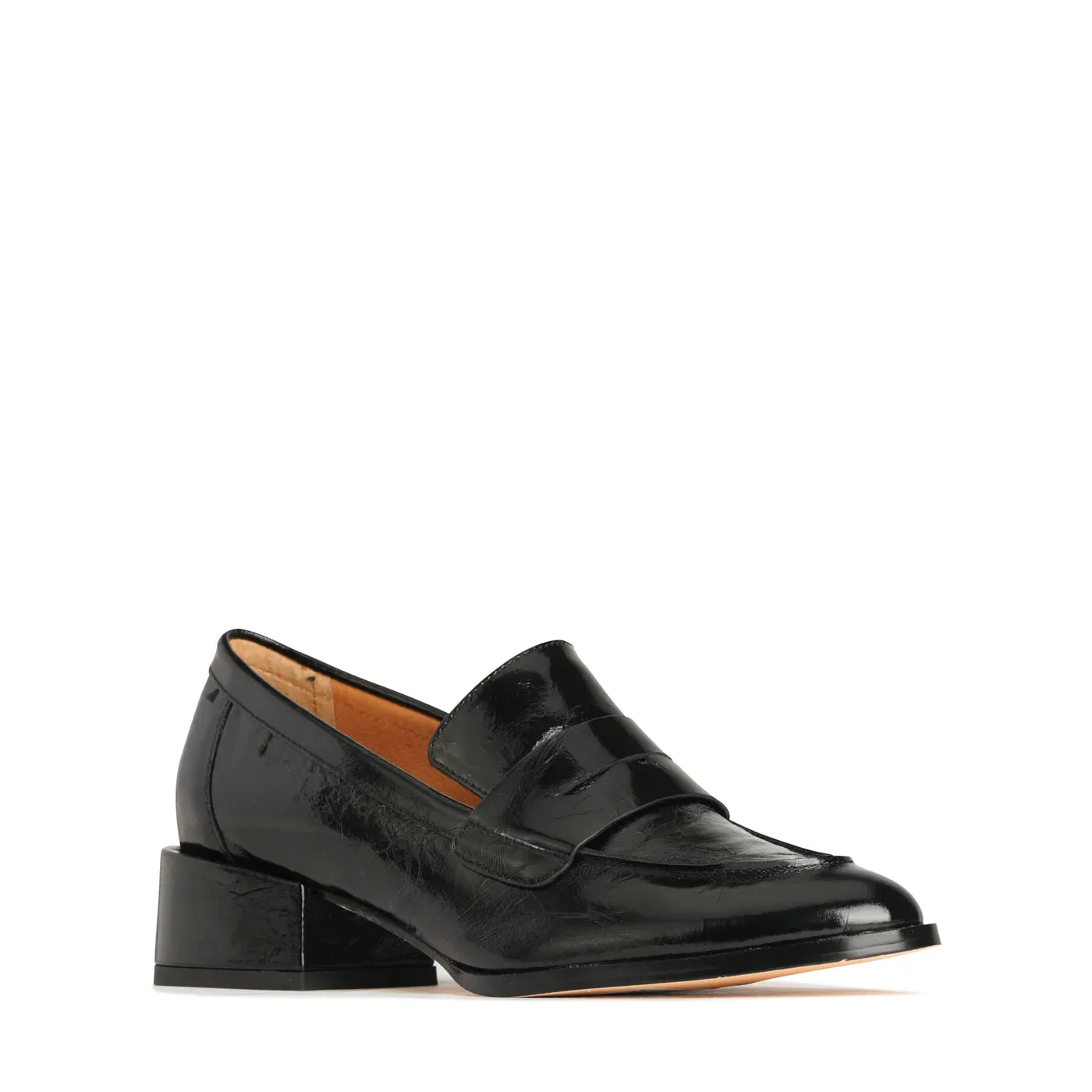 EOS Cass Black Crinkle Leather Shoes_Eos
