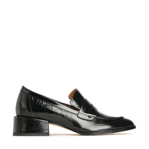 EOS Cass Black Crinkle Leather Shoes_Eos