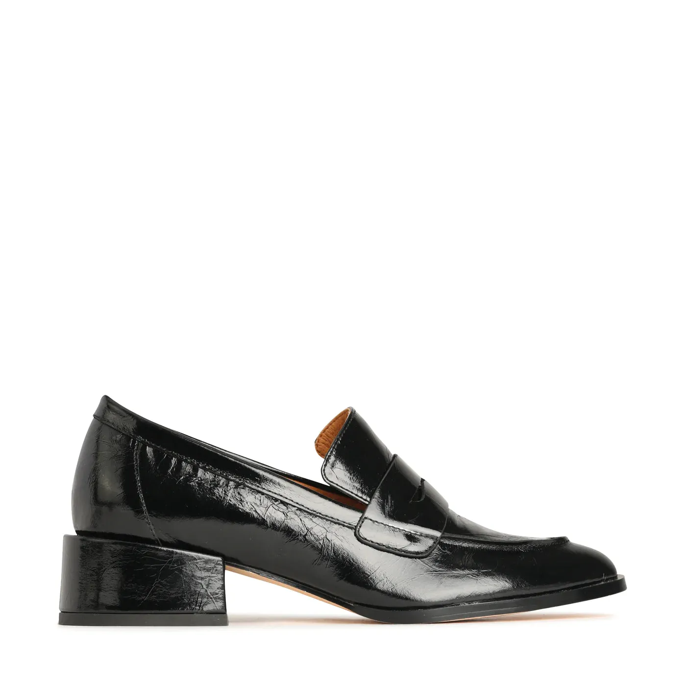EOS Cass Black Crinkle Leather Shoes_Eos