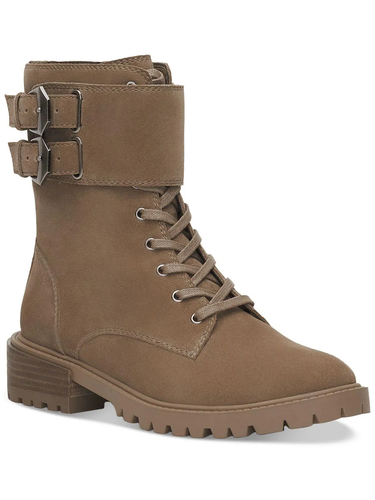 Fawdry Womens Suede Buckle Combat & Lace-up Boots