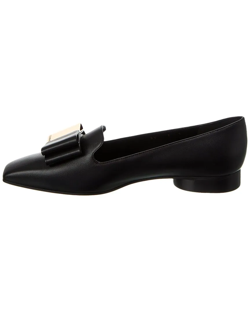 Ferragamo Leda Double-Bow Leather Loafer