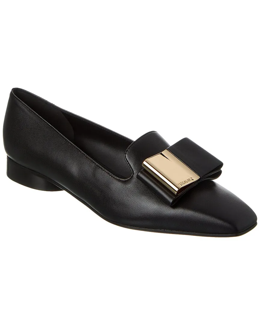 Ferragamo Leda Double-Bow Leather Loafer