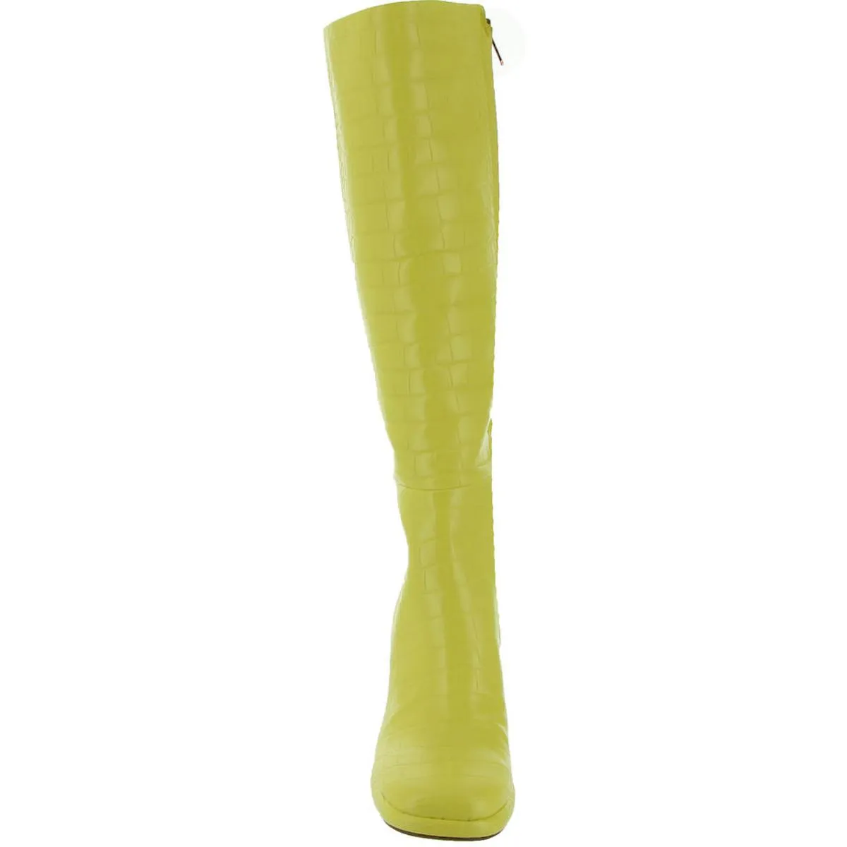 Freda Womens Faux Leather Embossed Knee-High Boots