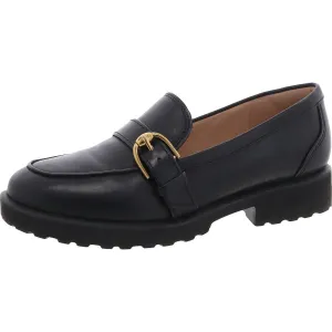 Giana  Womens Buckle Faux Leather Loafers