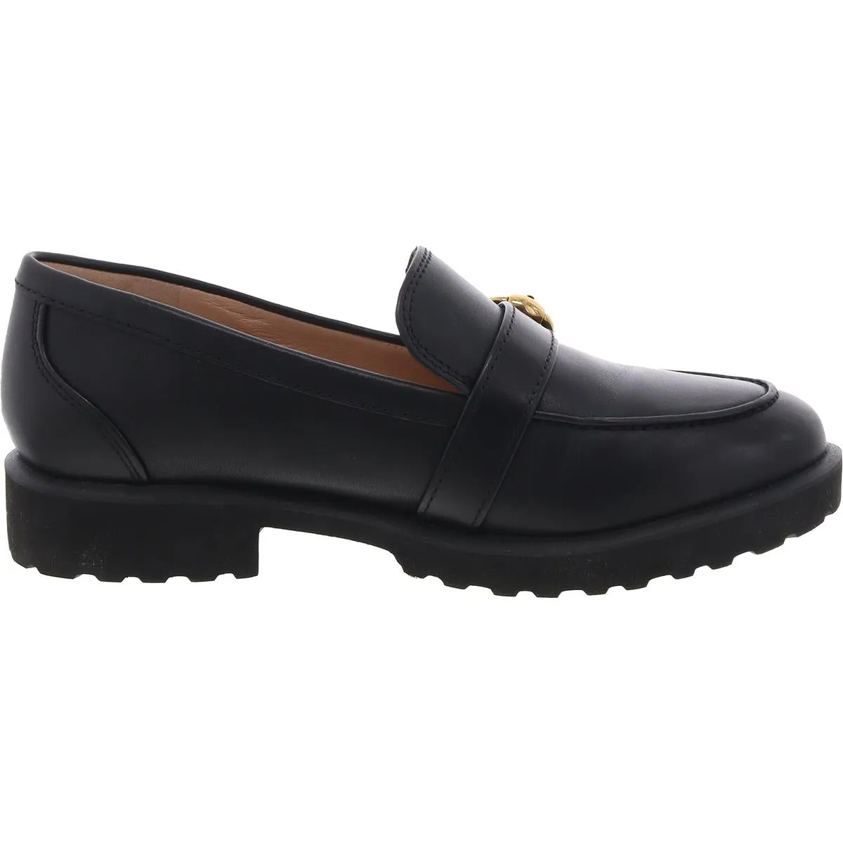 Giana  Womens Buckle Faux Leather Loafers