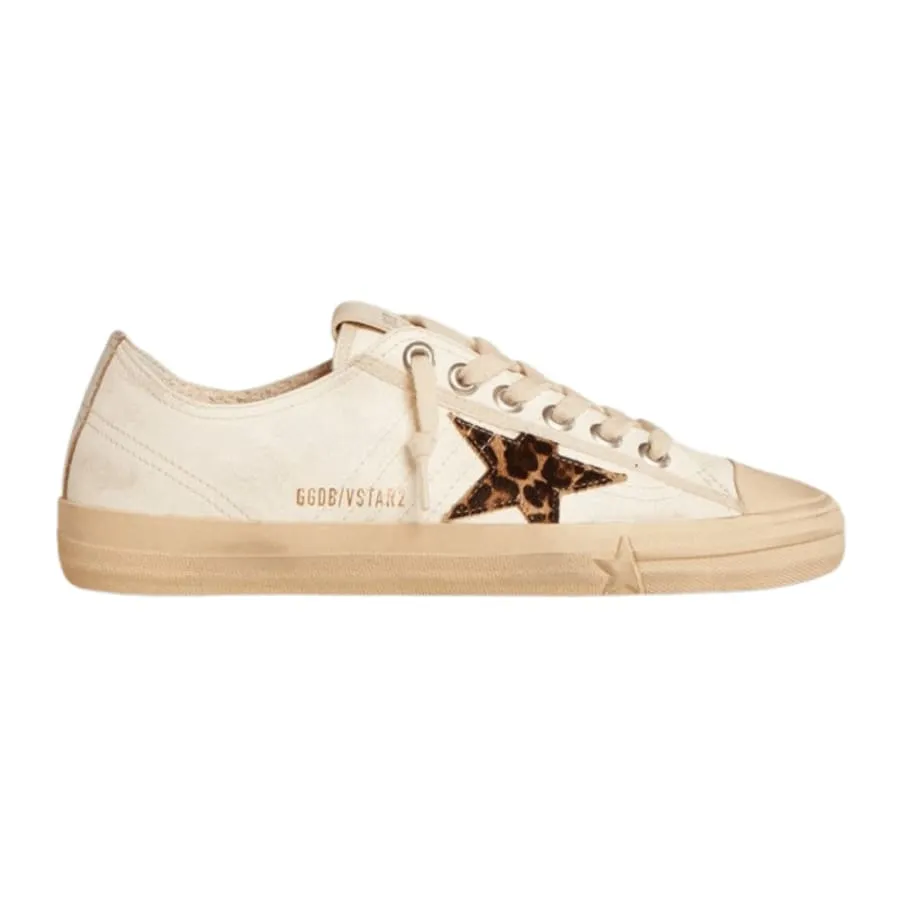 Golden Goose V-Star LTD Horsy Leopard Star and Silver Heel Tab Women's Sneakers
