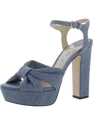 Heloise Womens Denim Bow Platform Sandals