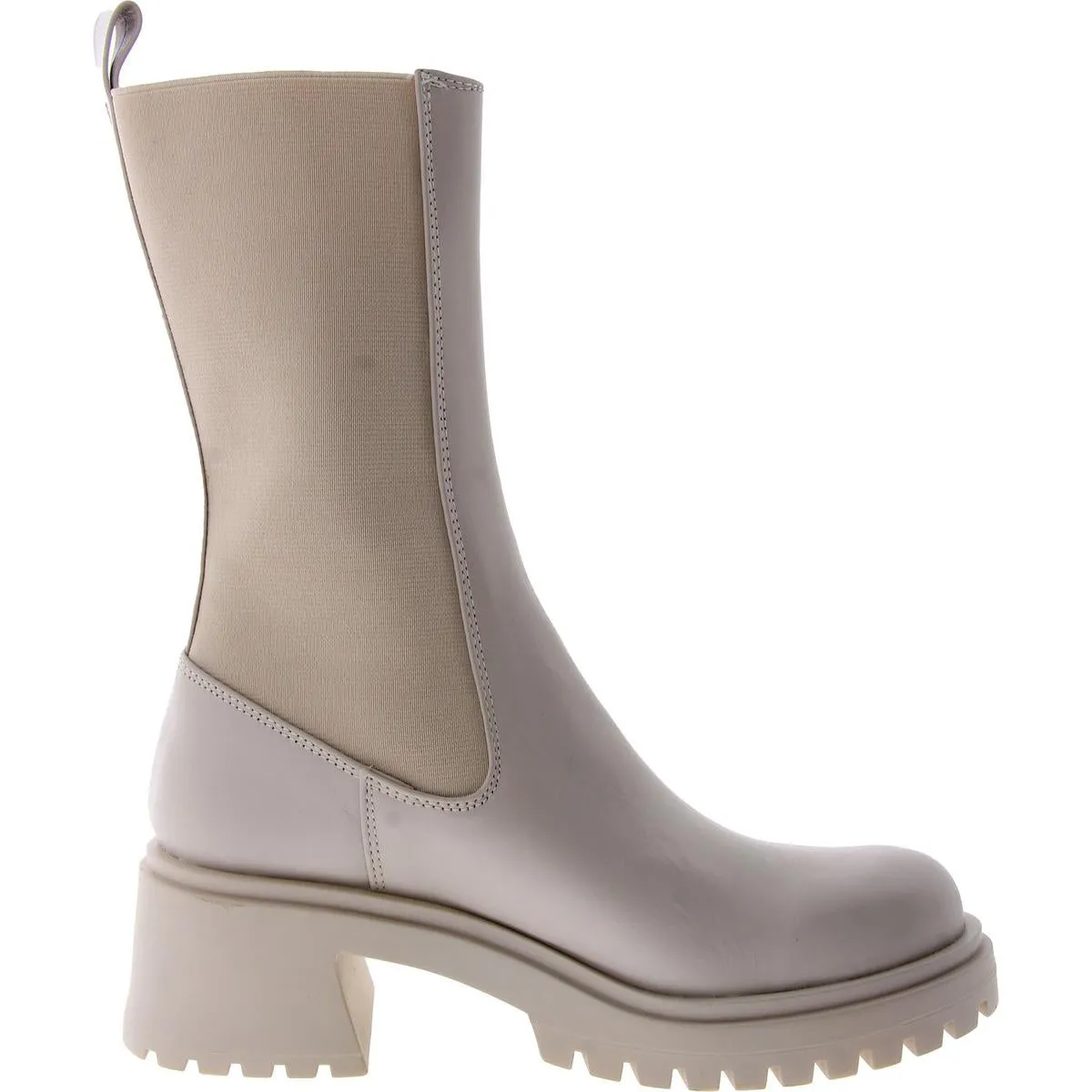 Hesitant Womens Pull On Moto Mid-Calf Boots
