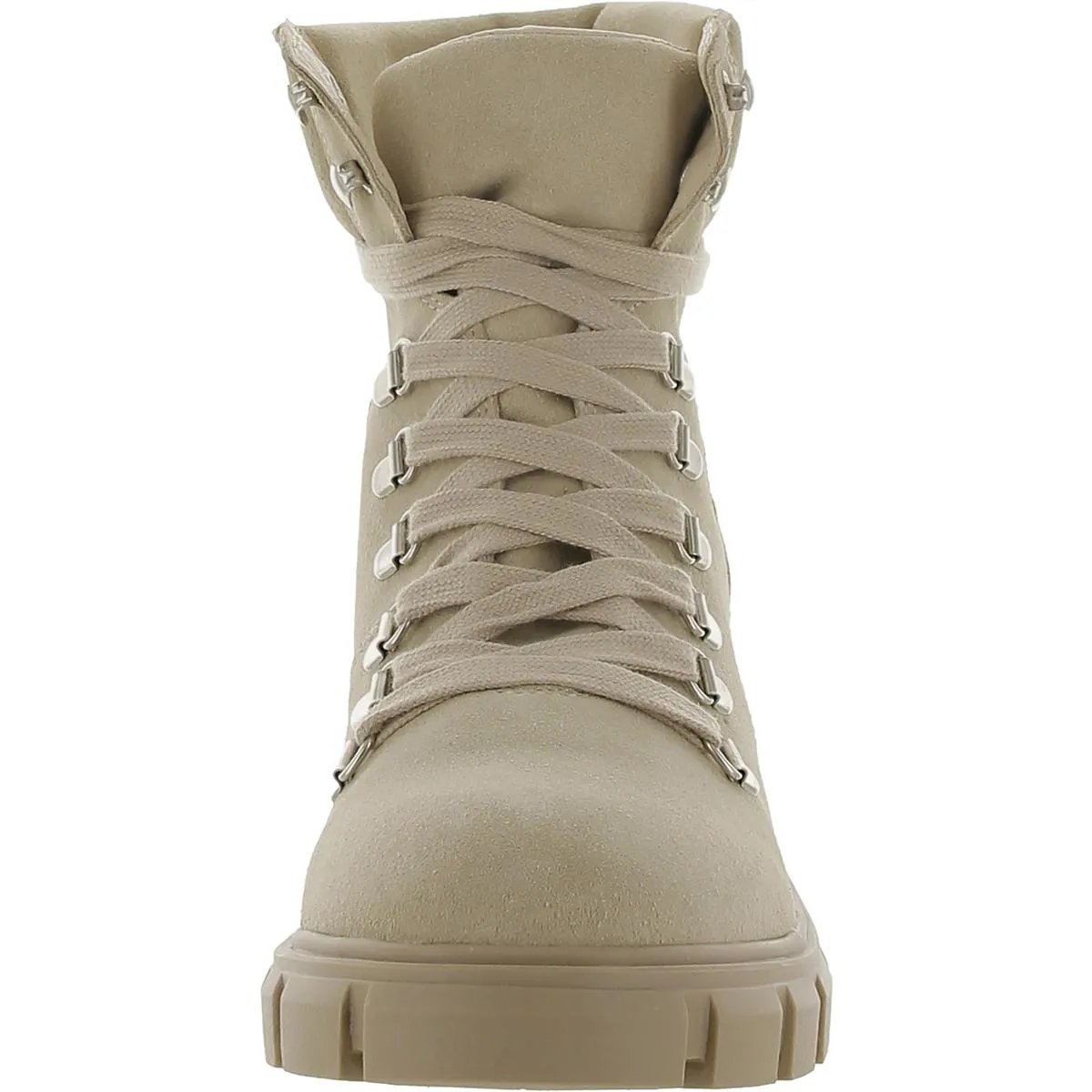 Hint Womens Leather Ankle Combat & Lace-up Boots