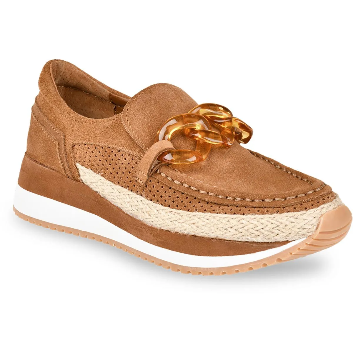 Jadah Womens Suede Wedge Loafers