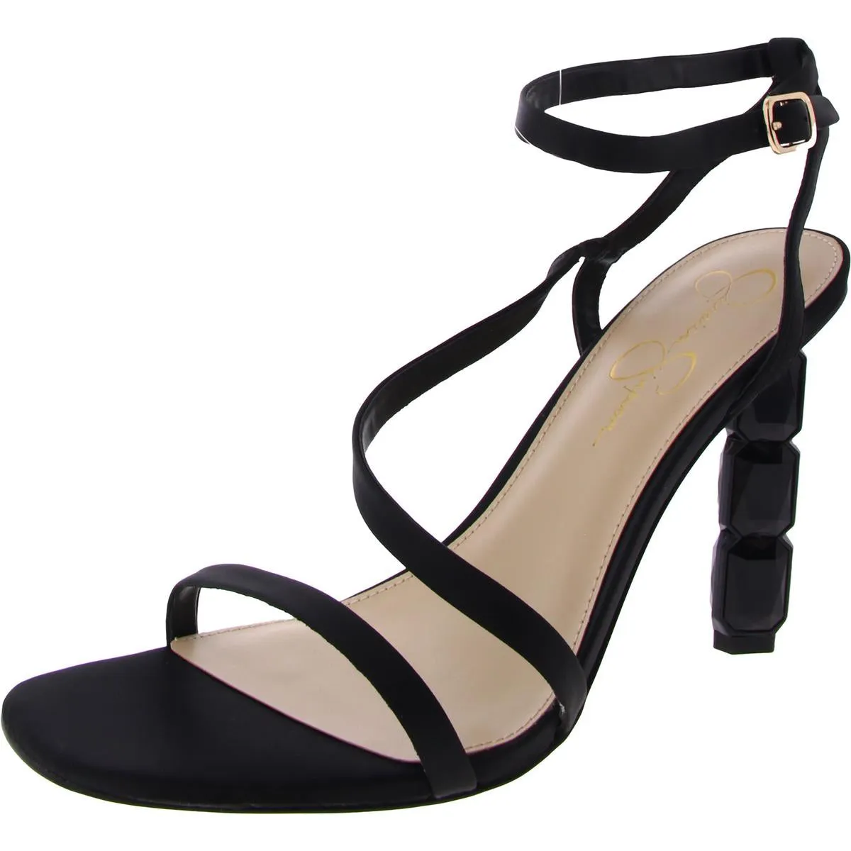 Jety Womens Satin Ankle Strap Slingback Sandals