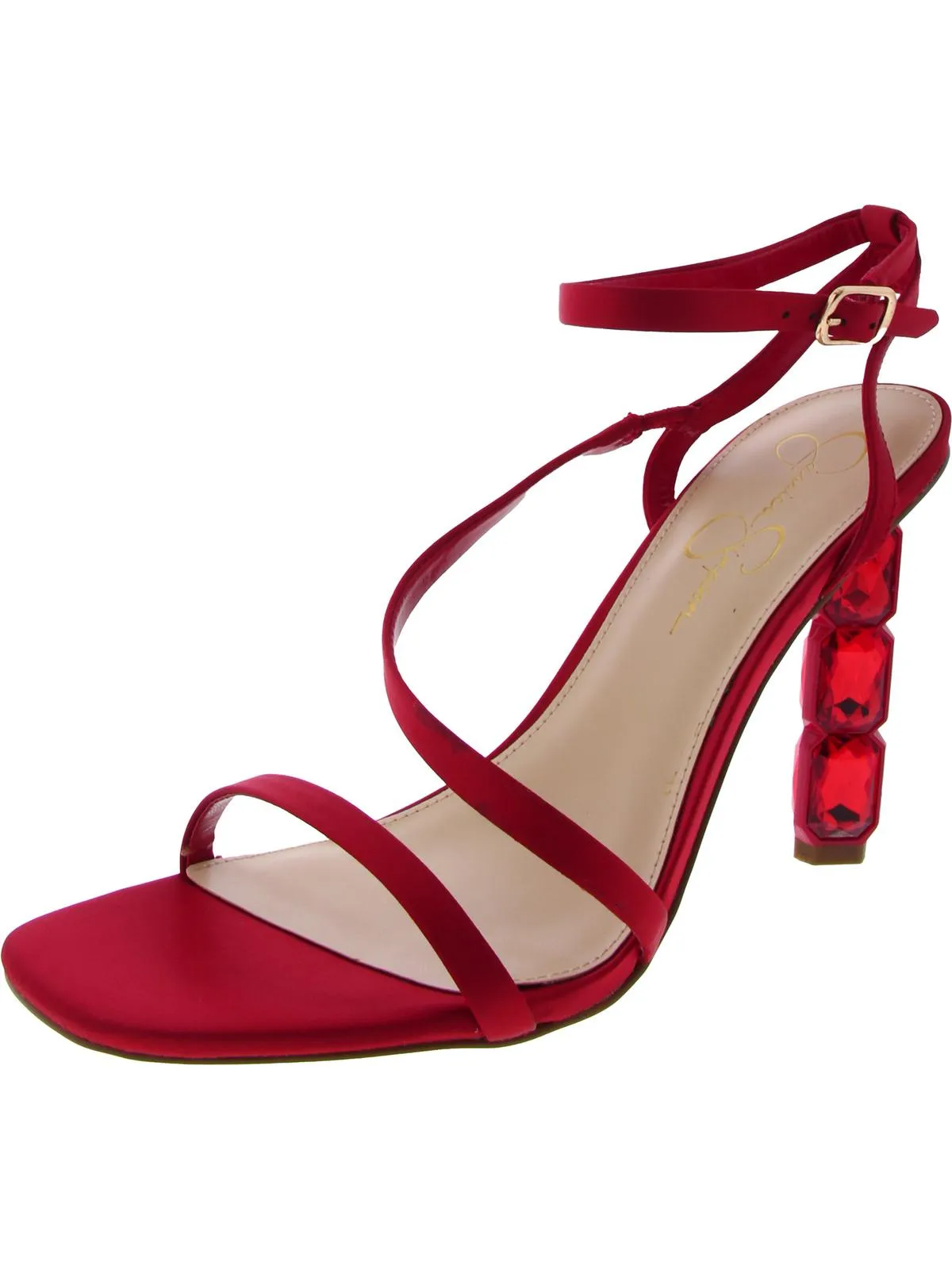 Jety Womens Satin Ankle Strap Slingback Sandals
