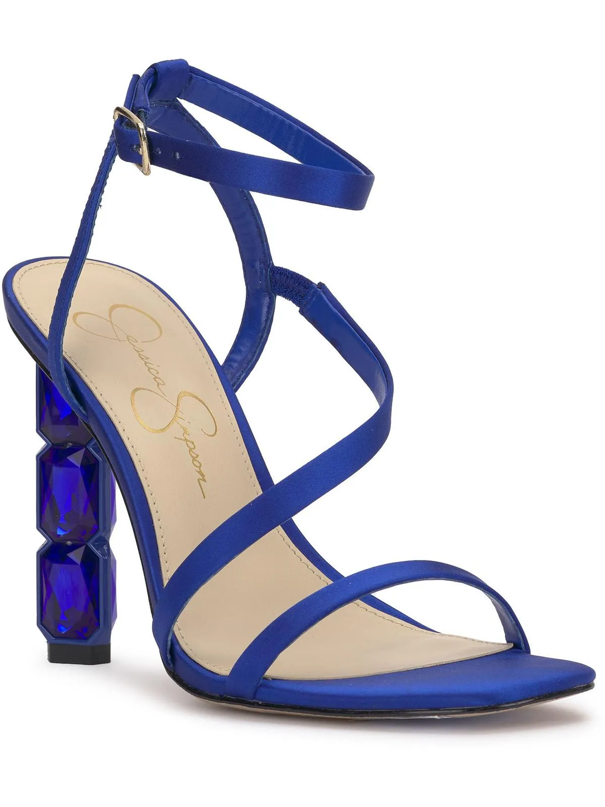 Jety Womens Satin Ankle Strap Slingback Sandals