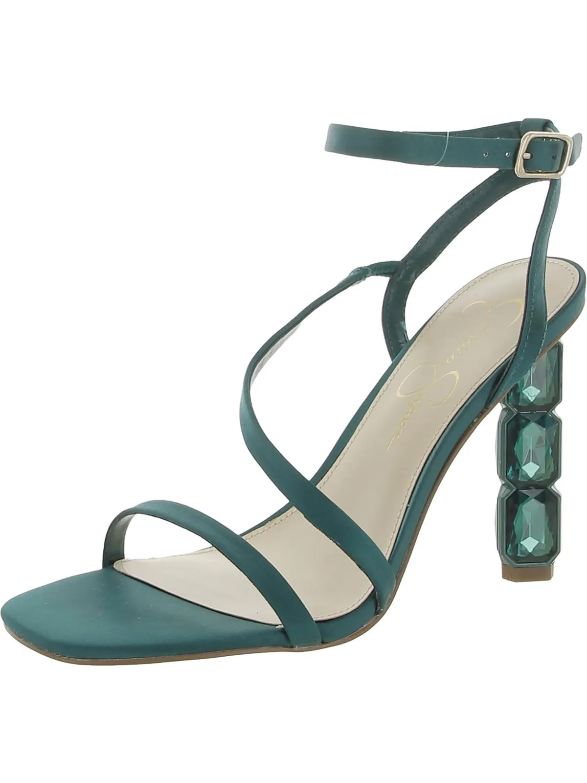 Jety Womens Satin Ankle Strap Slingback Sandals