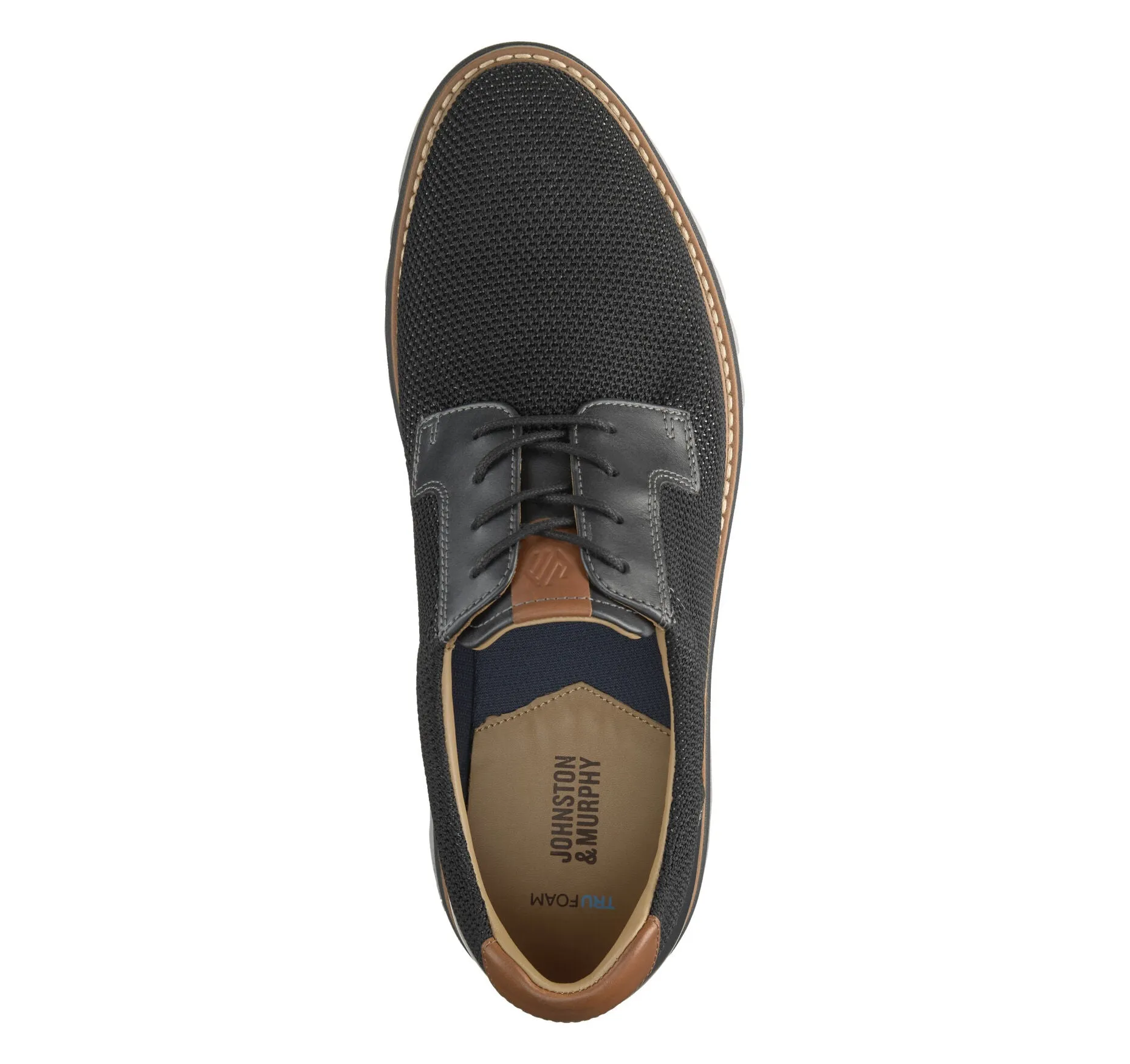 Johnston & Murphy Men's Algood Knit Plain Toe Casual Lace-up Shoe
