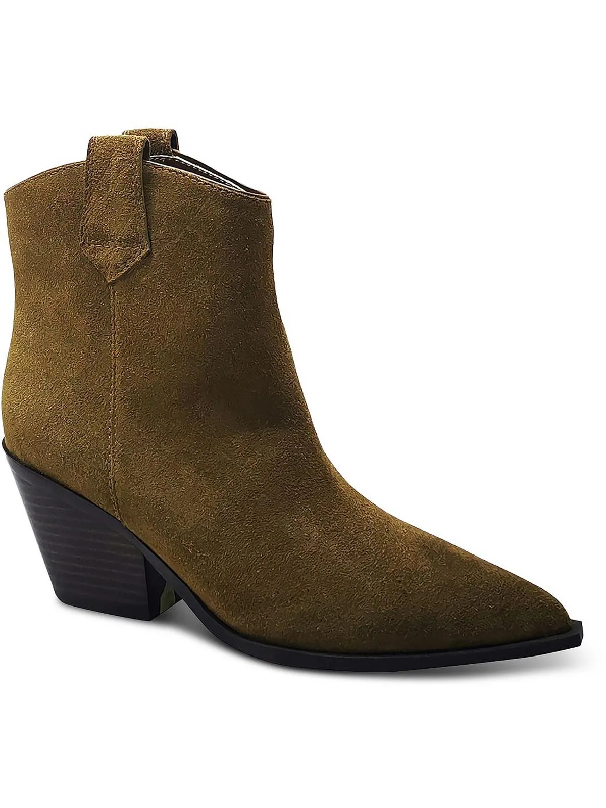 Kara Womens Suede Pointed Toe Ankle Boots