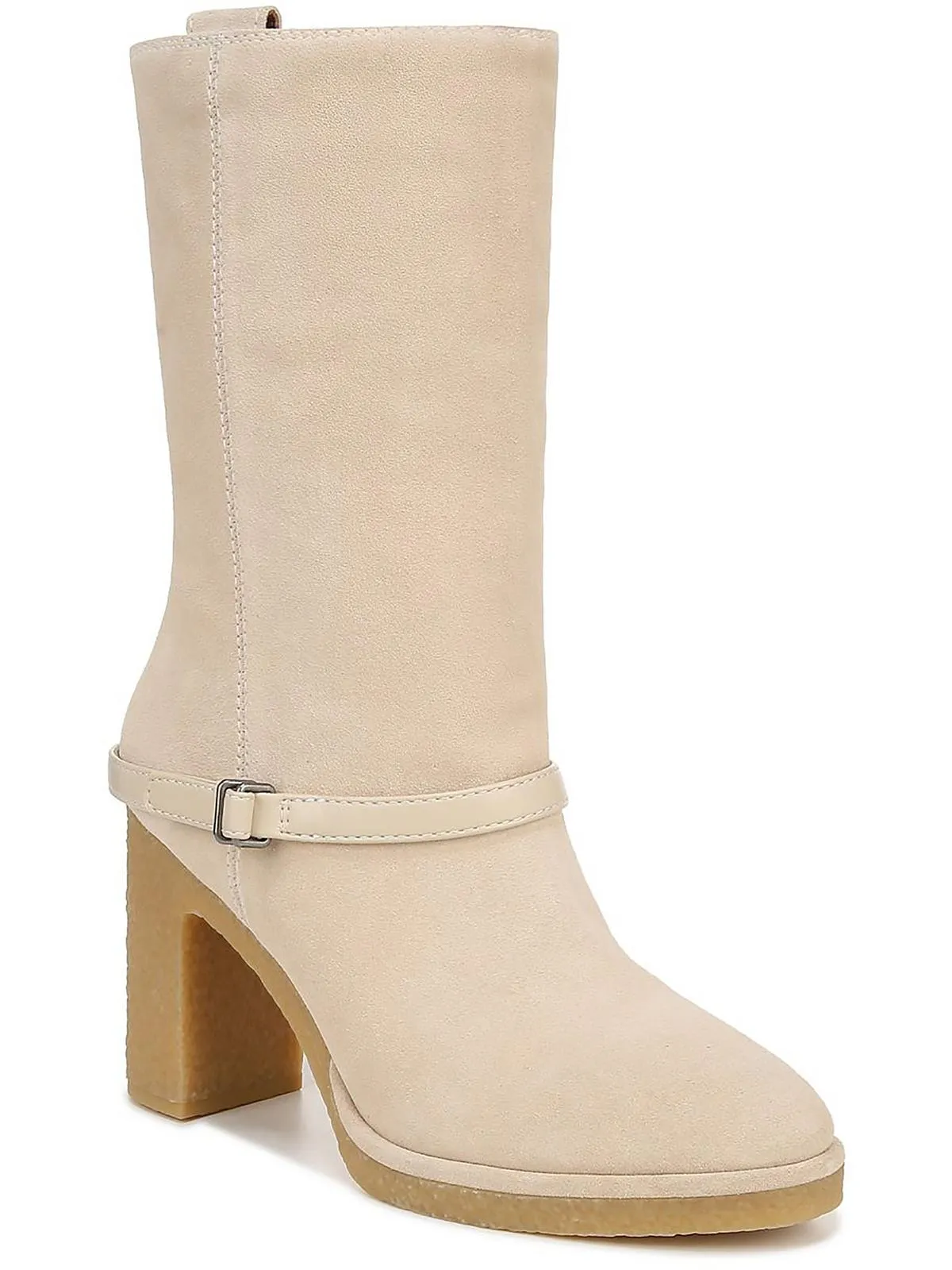 L Paxton Womens Suede Almond Toe Mid-Calf Boots