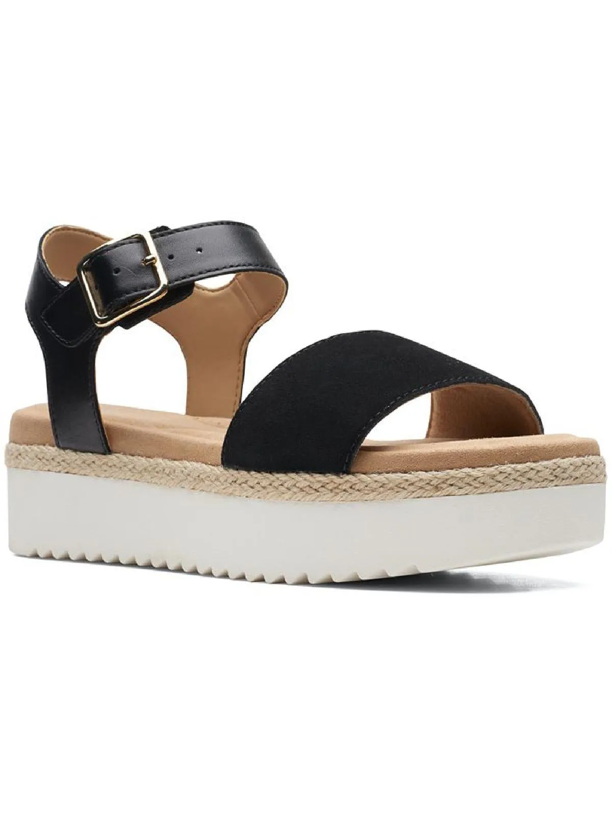 Lana Shore Womens Leather Open Toe Wedge Sandals