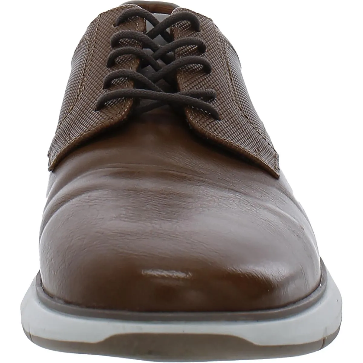 Landan Mens Faux Leather Round Toe Oxfords