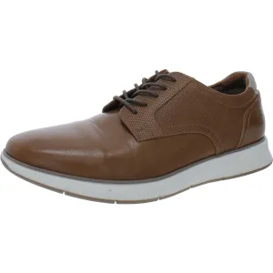 Landan Mens Faux Leather Round Toe Oxfords