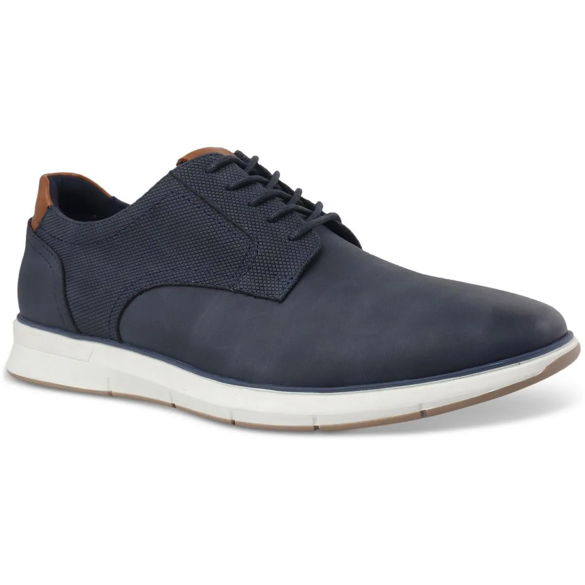 Landan Mens Faux Leather Round Toe Oxfords