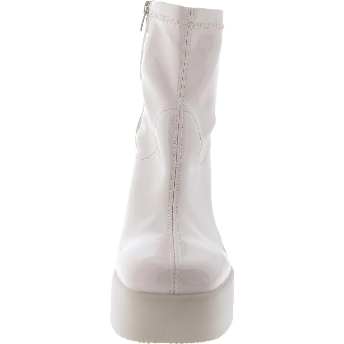 Lanna Womens Patent Solid Mid-Calf Boots