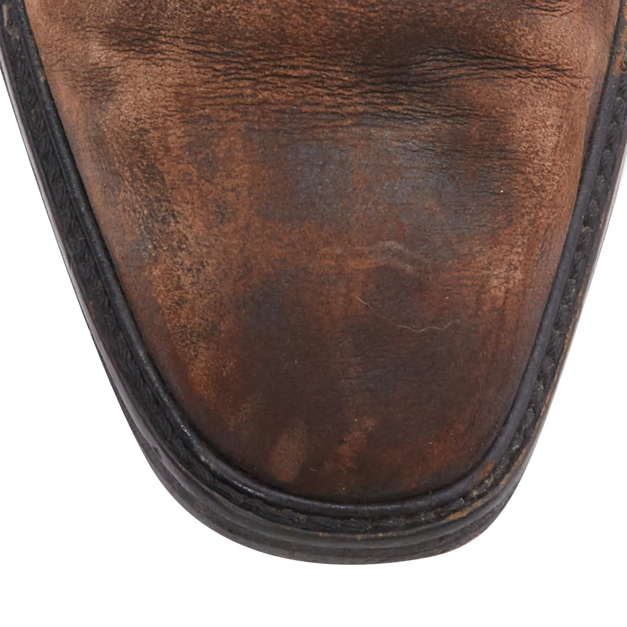 Lanvin distressed brushed leather slip on laceless brogues