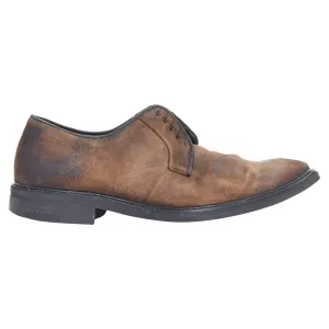 Lanvin distressed brushed leather slip on laceless brogues