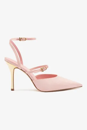Larroudé for LoveShackFancy Kris Pump In Pink Fabric