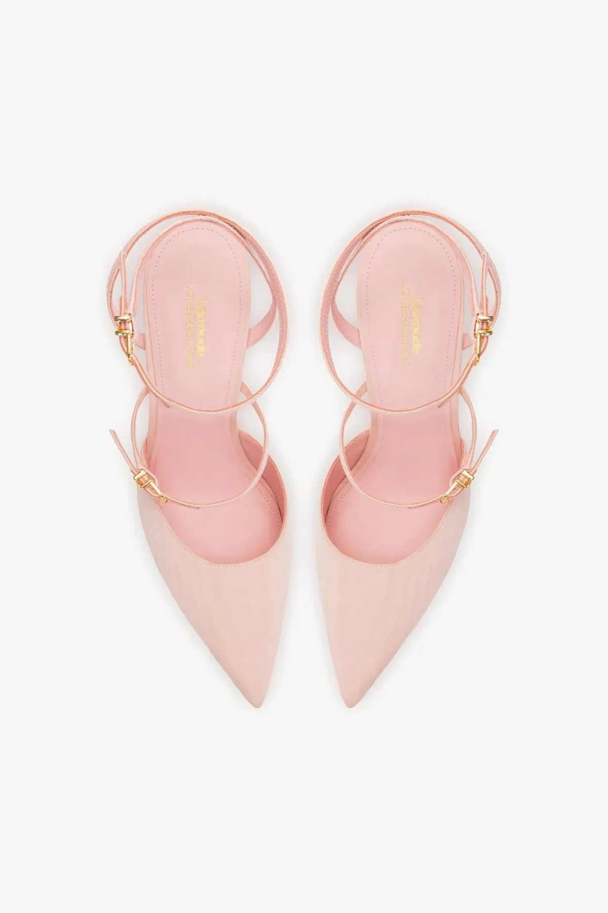 Larroudé for LoveShackFancy Kris Pump In Pink Fabric