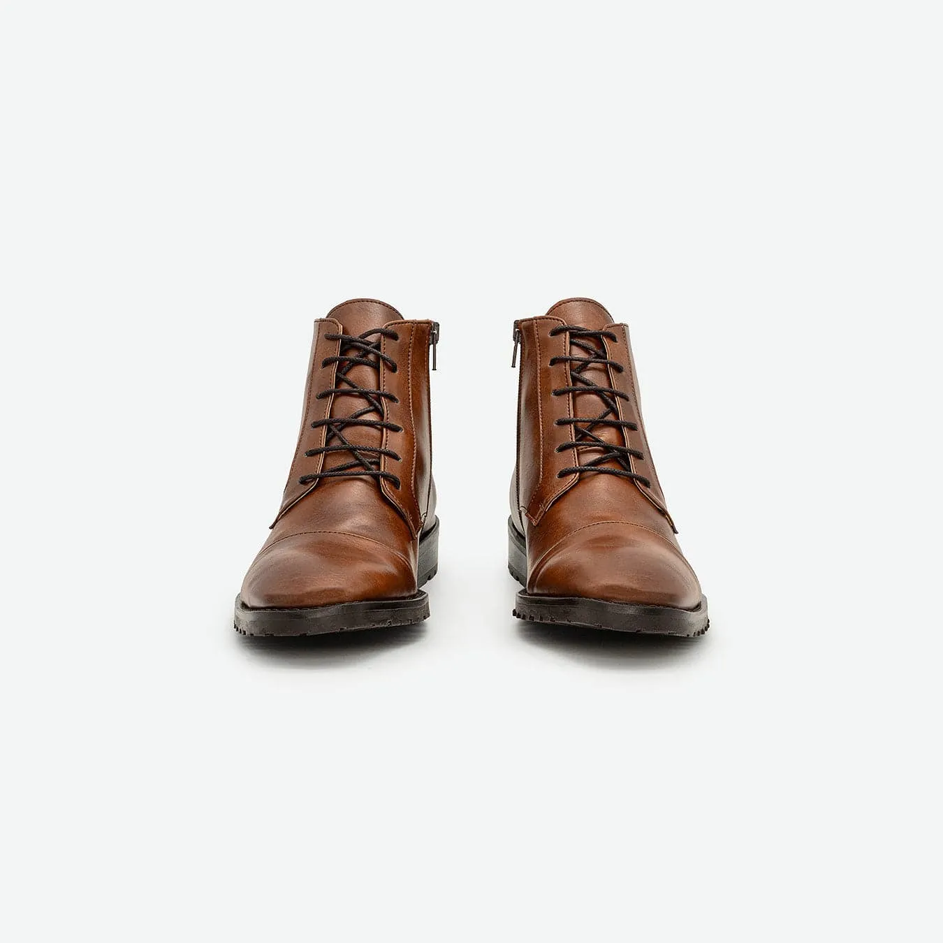 Lincoln Men's Vegan Leather Ankle Boots | Brown