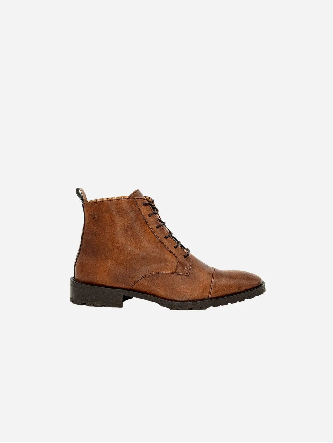 Lincoln Men's Vegan Leather Ankle Boots | Brown