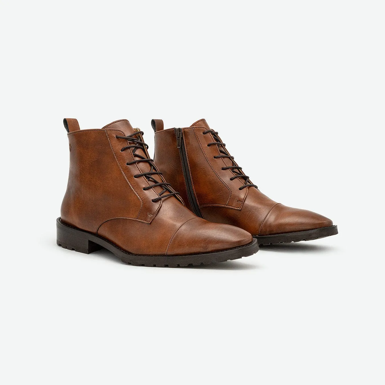 Lincoln Men's Vegan Leather Ankle Boots | Brown