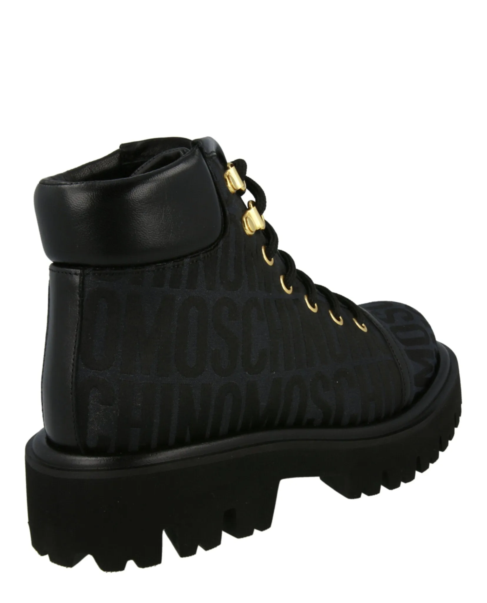 Logo Jacquard Lace-Up Ankle Boots