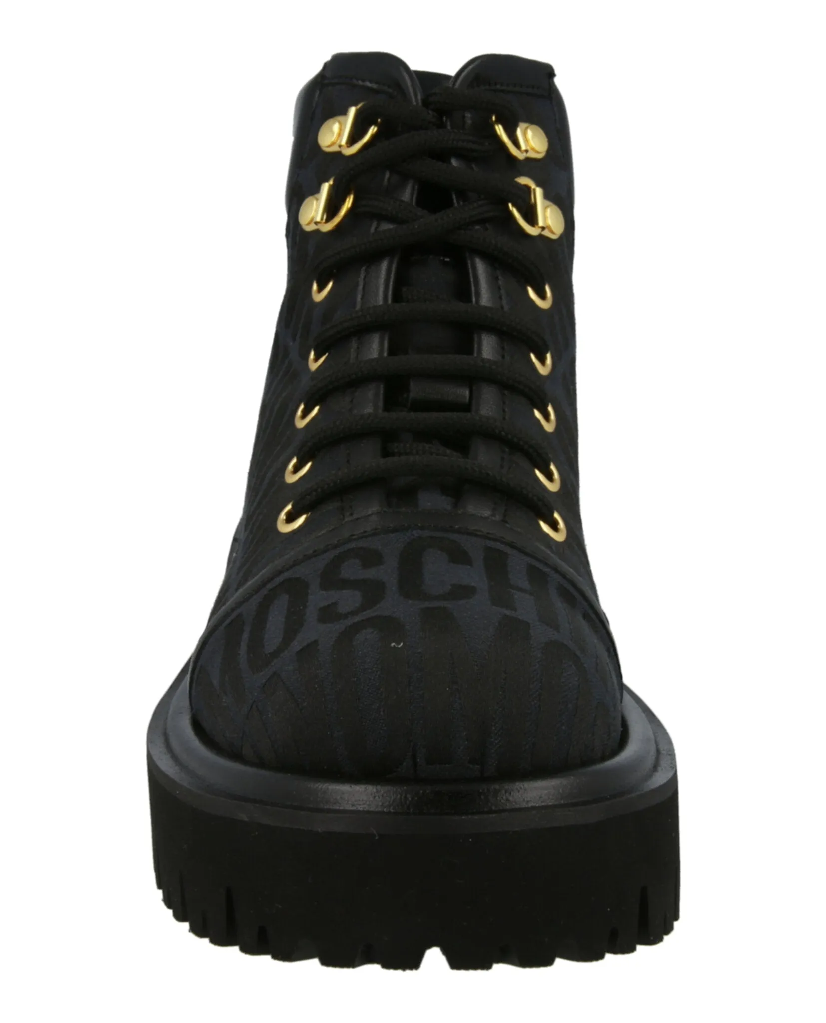 Logo Jacquard Lace-Up Ankle Boots