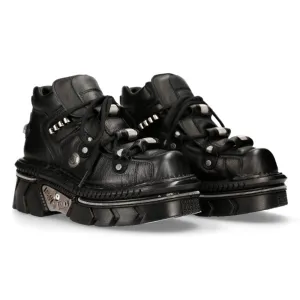M-215-S6 Metallic Leather Goth Boots