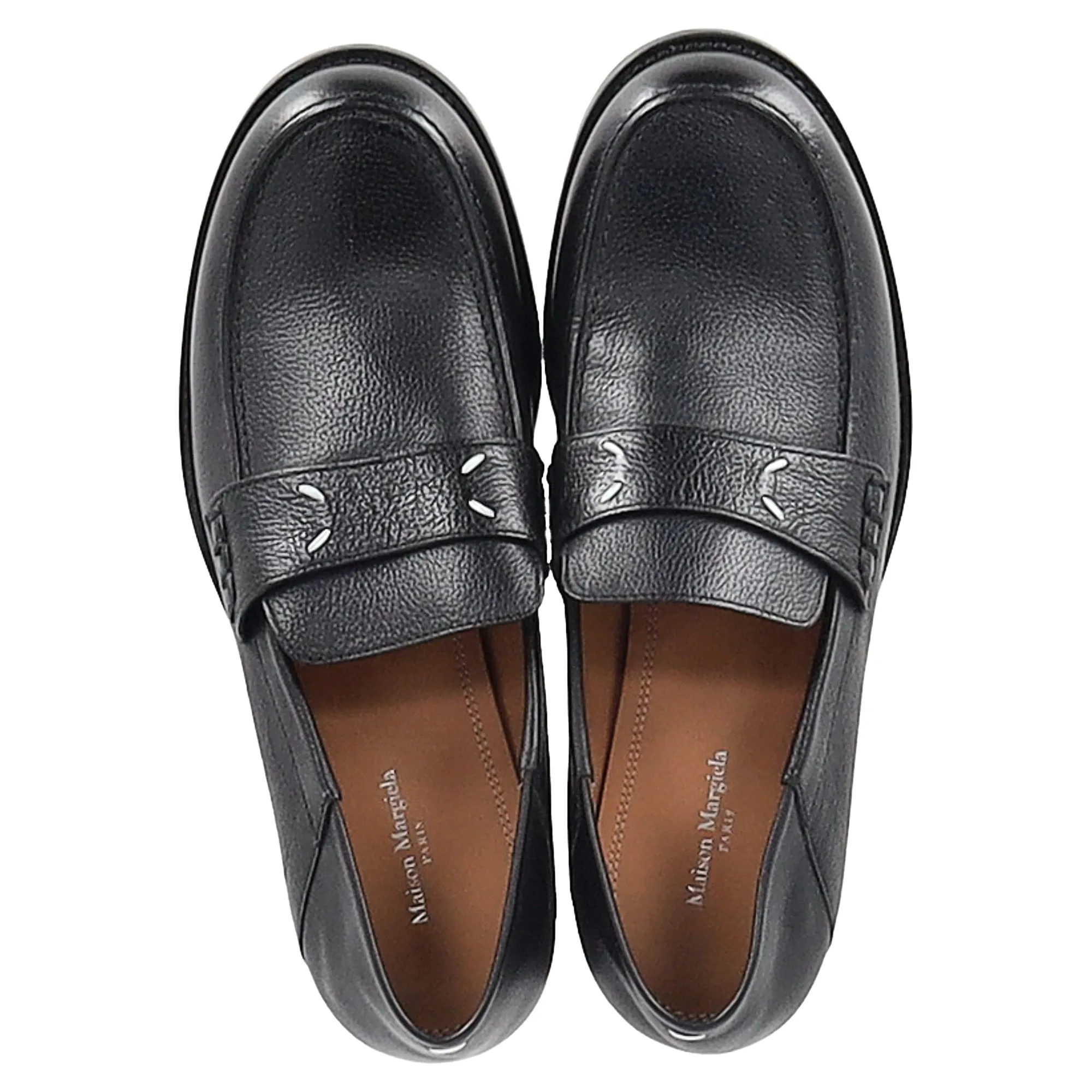 Maison Margiela 4-Stitch Loafers in Black Leather