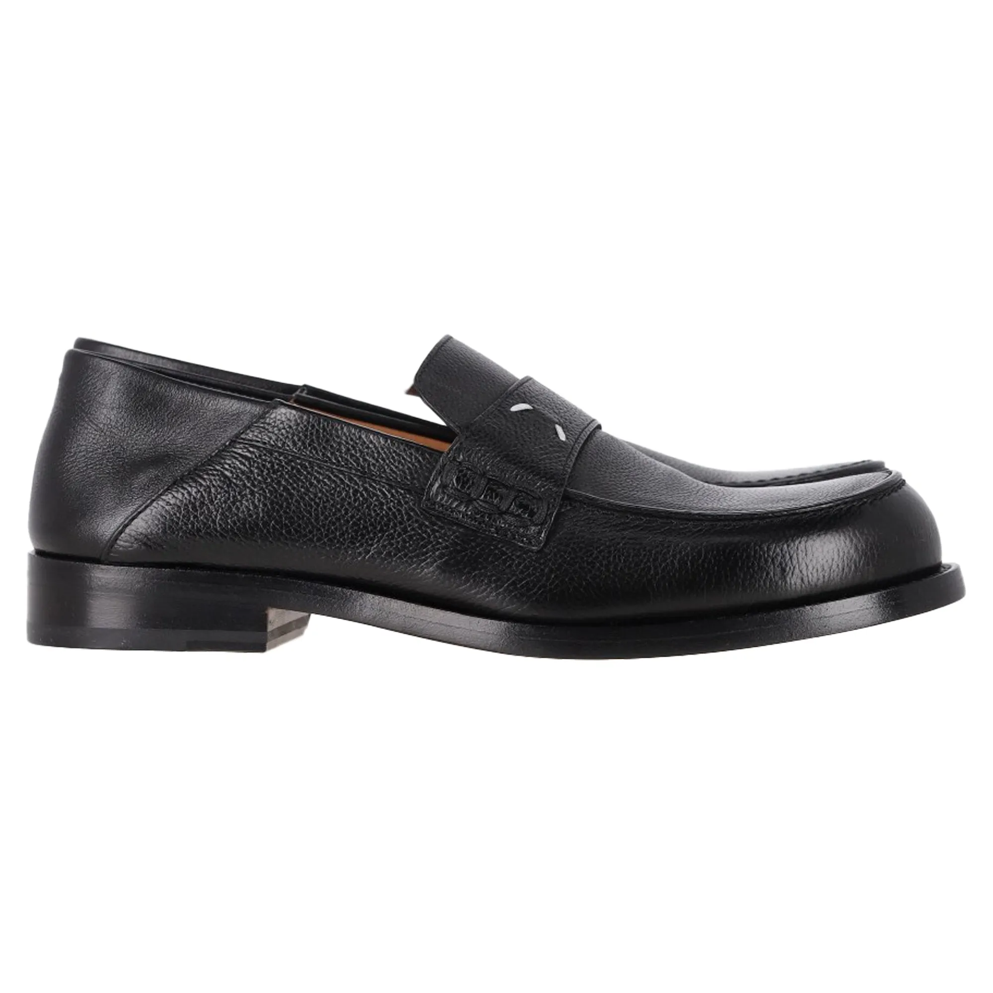Maison Margiela 4-Stitch Loafers in Black Leather