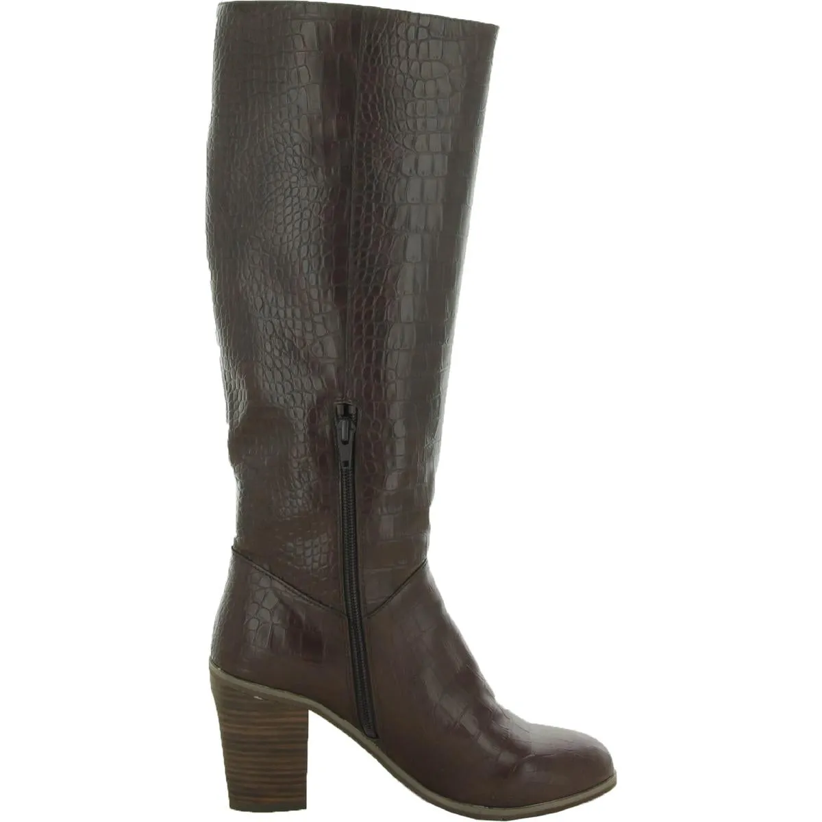 Make an Impact Womens Block Heel Pull On Knee-High Boots