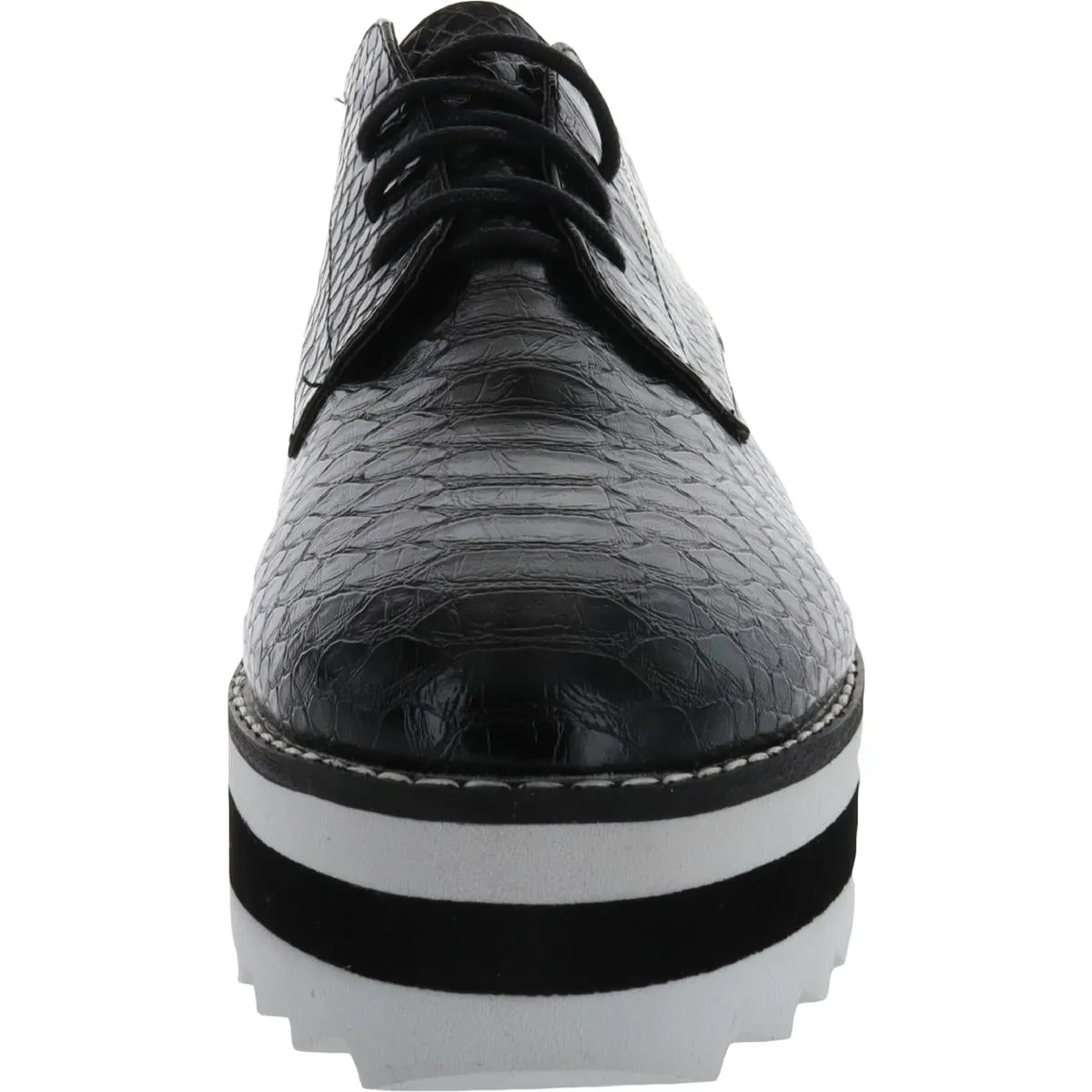 Marshall Womens Faux Leather Lace Up Oxfords