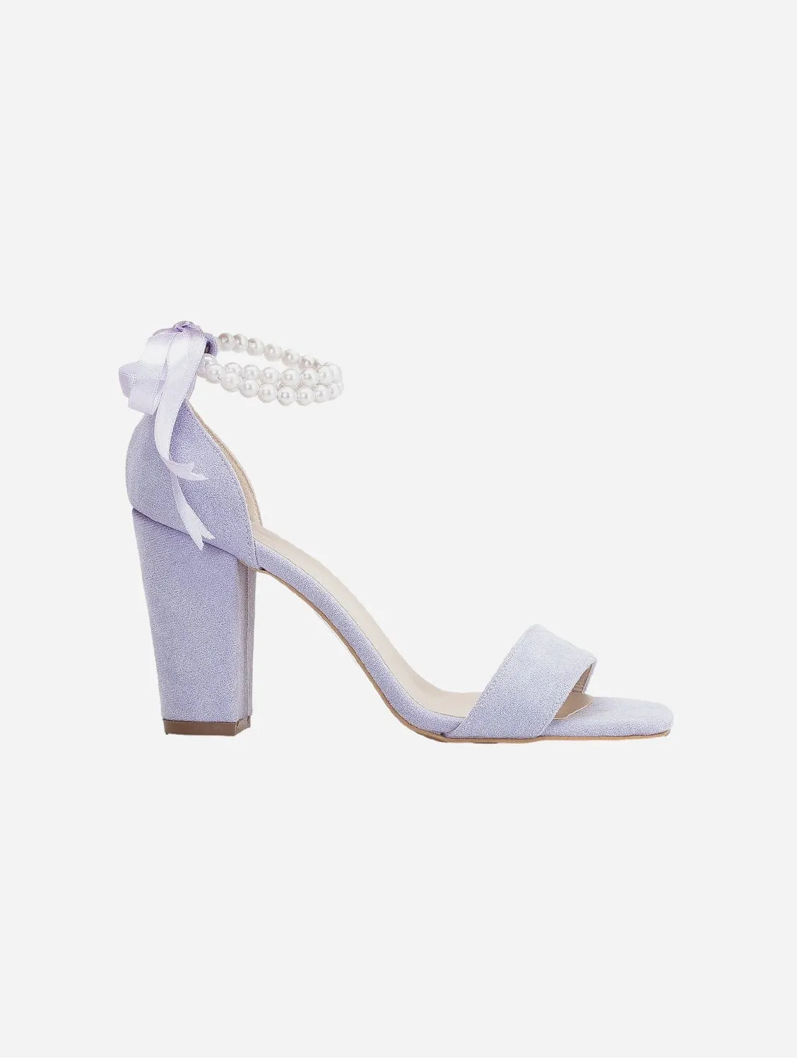 Melissa Vegan Suede Pearl Heeled Sandals | Lilac