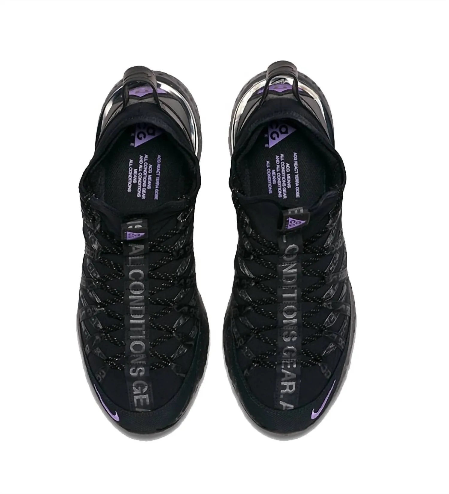 Men's Acg React Terra Gobe Shoes In Black/space Purple/anthracite