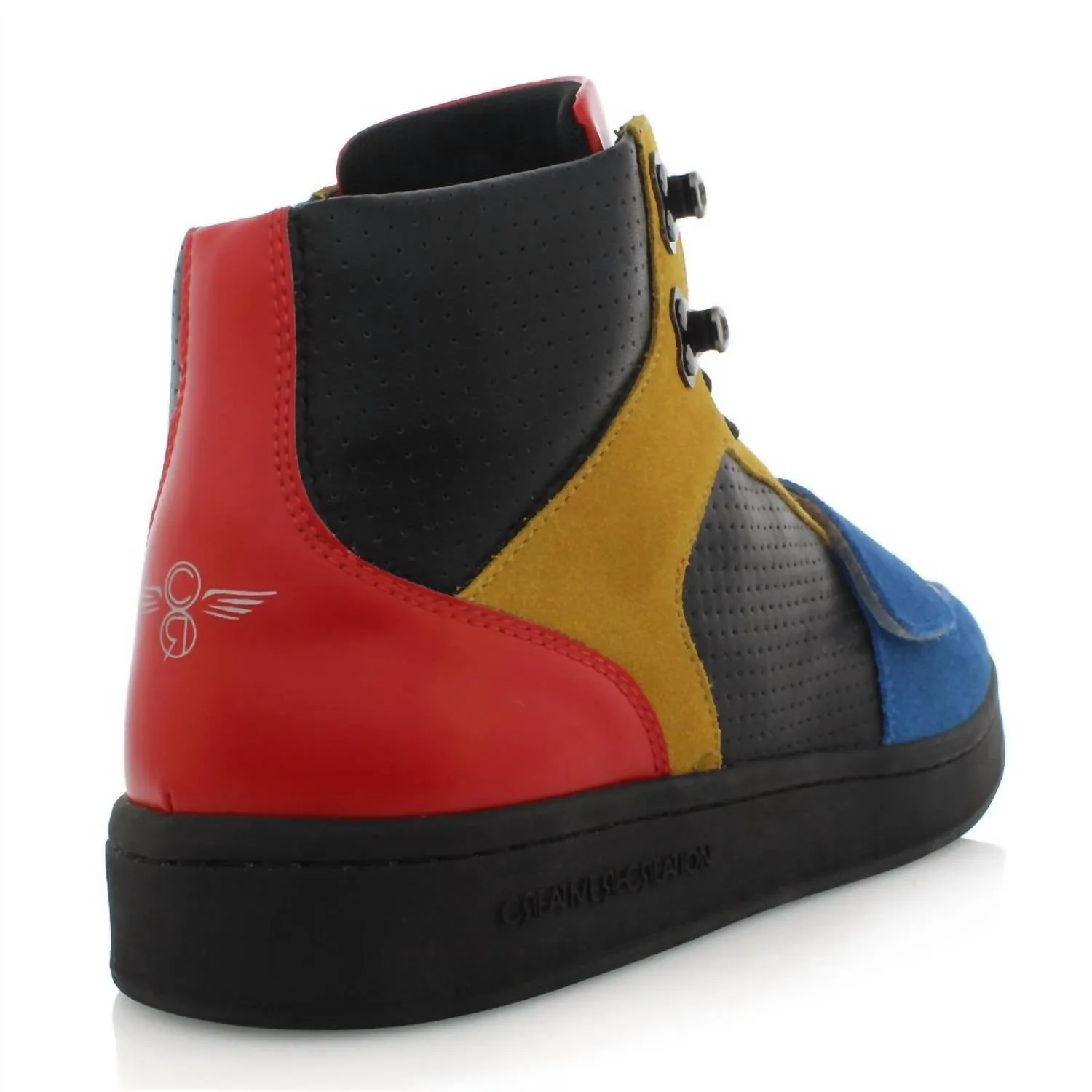Men's Cesario Lux Sneakers In Black/red/gold