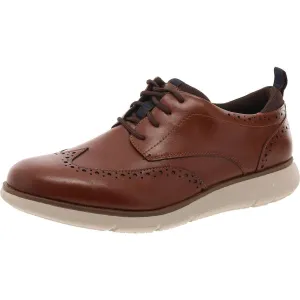 Mens Faux Leather Lace-Up Oxfords