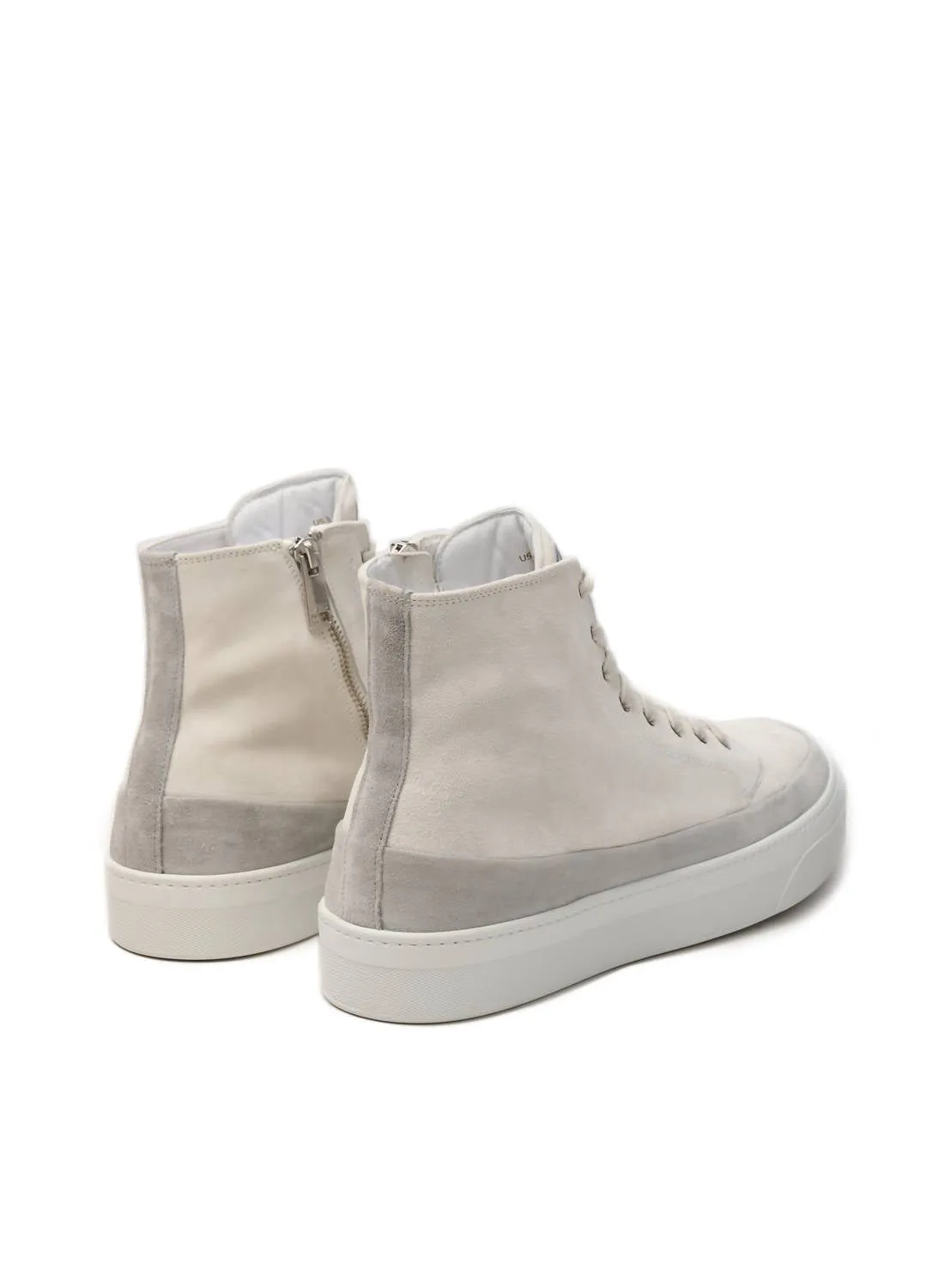 Men's Hi Top Derby Suede And Leather Sneaker In White