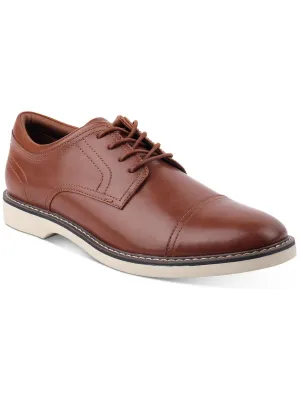 Mens Lace-Up Faux Leather Oxfords