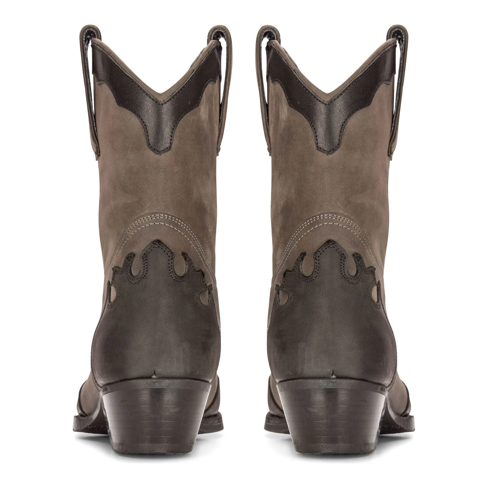 Men's Leather Western Boots Black Cuban Cowboy Winklepickers Classic Pointed