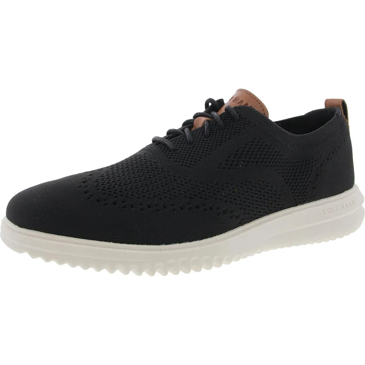 Mens Perforated Manmade Derby Shoes