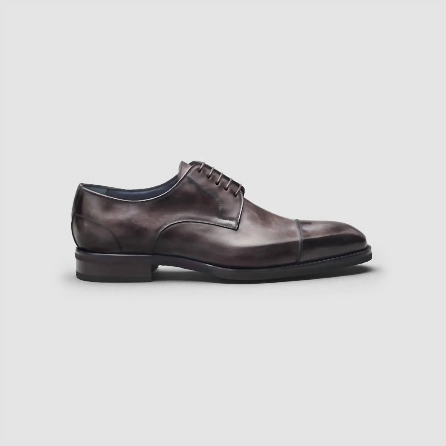 Men's Pesaro Fumo Captoe Oxford Shoes In Deep Grey